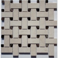 BASKET WAVE -CREMA MARFIL WITH DARK EMPERADOR DOTS