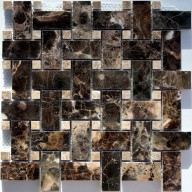 BASKET WAVE -DARK EMPERADOR WITH LIGHT EMPERADOR DOTS
